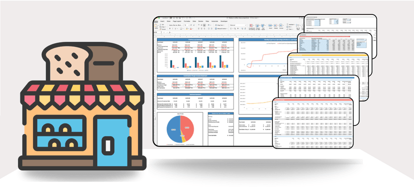 Bakery Financial Projection Template Excel